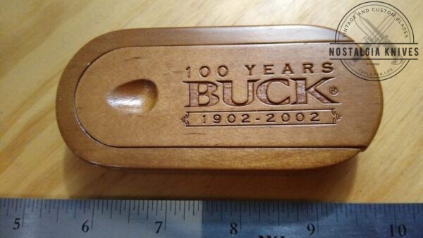 BUCK 525 Limited Edition Commemorative 100 Years 1902-2002 Knife with Original Wood Case Condition:[Used – like new] Collectible Knives cutlery
