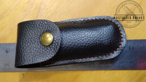 Folding knife with locking clip-point blade, and leather sheath [Used] Everyday Carry[EDC] cutlery