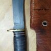Vintage Western L66 8.5" Fixed-Blade, Bowie Knife with Orig. Leather Belt Sheath - Naturally re-etched blade reveals clean high carbon steel [Used - Near Mint Cond.]. - Image 3