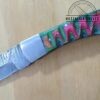 Custom Hand Forged Damascus Pattern Folding Clip-Point Knife w/Locking blade and Leather Belt Sheath[New - Unused]. - Image 5