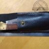 Folding knife with locking clip-point blade, and leather sheath [Used] - Image 4