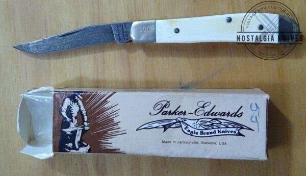 Rare Parker-Edwards Eagle Brand Damascus Slip-joint Folding Knife #55 Limited Ed.[New – Unused]. Collectible Knives cutlery
