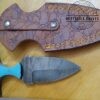 Hand-forged Damascus Full-Tang, Double Edged Punch Dagger, and Belt Sheath [New - Unused] - Image 4