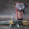 Vintage Case XX 5-Dot Smooth Pakkawood Handle Lock Back Pattern # P10051 L SSP w/Orig leather sheath[Used - Mint Cond.]
