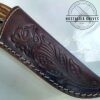 Handmade Damascus 7" Fixed-Blade Drop-Point knife, and Leather Belt Sheath [New/Unused]. - Image 5