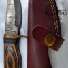 Handmade Damascus 6" Fixed-Blade Clip-Point Knife with New Leather Belt Sheath [New-Unused].