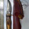 Handmade Damascus 6" Fixed-Blade Clip-Point Knife with New Leather Belt Sheath [New-Unused]. - Image 7