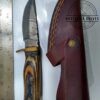 Handmade Damascus 6" Fixed-Blade Clip-Point Knife with New Leather Belt Sheath [New-Unused]. - Image 4