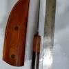 Handmade Damascus Pattern 8" Fixed-Blade Clip-Point knife with false edge, and leather Belt Sheath[New/Unused]. - Image 4