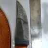 Handmade Damascus Pattern 8" Fixed-Blade Clip-Point knife with false edge, and leather Belt Sheath[New/Unused]. - Image 6