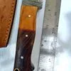 Handmade Damascus Pattern 8" Fixed-Blade Clip-Point knife with false edge, and leather Belt Sheath[New/Unused]. - Image 7