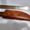 Handmade Damascus Pattern 8" Fixed-Blade Clip-Point knife with false edge, and leather Belt Sheath[New/Unused]. - Image 2