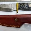 Handmade Damascus Pattern Fixed-Blade Straight-Back knife, with Belt Sheath. - Image 2
