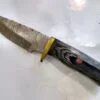 Handmade Damascus Pattern Fixed-Blade Straight-Back knife, with Belt Sheath.