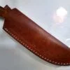 Custom Hand-forged 8" Damascus Wharncliffe Knife, and Leather Belt Sheath. - Image 7