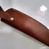 Custom Hand-forged 8" Damascus Wharncliffe Knife, and Leather Belt Sheath. - Image 8