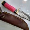 Handmade Damascus Pattern 8" Fixed-Blade Clip-Point knife, with Belt Sheath[New - Unused]. - Image 3