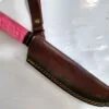 Handmade Damascus Pattern 8" Fixed-Blade Clip-Point knife, with Belt Sheath[New - Unused]. - Image 4