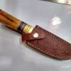 Handmade Damascus Pattern 10" Fixed-Blade Straight-Back Knife, with Belt Sheath[Unused - Pristine Cond.] - Image 3