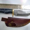 Handmade Damascus 8" Fixed-Blade Bowie knife, and Leather Belt Sheath [Unused Pristine Cond.] - Image 5