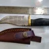 Handmade Damascus 8" Fixed-Blade Bowie knife, and Leather Belt Sheath [Unused Pristine Cond.] - Image 6