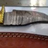 Handmade Damascus Pattern 8" Fixed-Blade Clip-Point knife with false edge, and Leather Belt Sheath [New - Unused]. - Image 5