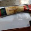 Handmade Damascus Pattern 8" Fixed-Blade Clip-Point knife with false edge, and Leather Belt Sheath [New - Unused]. - Image 7