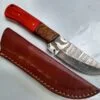 Handmade Damascus Pattern 8" Fixed-Blade Straight-Back knife, with Belt Sheath[Unused - Pristine Cond.]