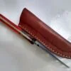 Handmade Damascus Pattern 8" Fixed-Blade Straight-Back knife, with Belt Sheath[Unused - Pristine Cond.] - Image 2
