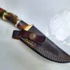Handmade Damascus Pattern 8" Fixed-Blade Clip-Point knife, with Belt Sheath[New/Unused]. - Image 2