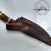 Handmade Damascus Pattern 8" Fixed-Blade Clip-Point knife, with Belt Sheath[New/Unused]. - Image 3