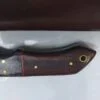 Custom Hand-forged 8" Damascus Tanto Knife with serrated spine, and Leather Belt Sheath. - Image 8