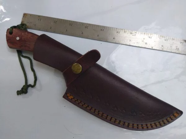 SwissTech 10″ Fixed-Blade w/Gut Hook and leather belt sheath. Fixed-Blade cutlery