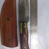 Custom Hand-forged 8" Damascus Clip-Point Knife with False Edge, and Leather Belt Sheath. - Image 3