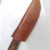 Custom Hand-forged 8" Damascus Clip-Point Knife with False Edge, and Leather Belt Sheath. - Image 7