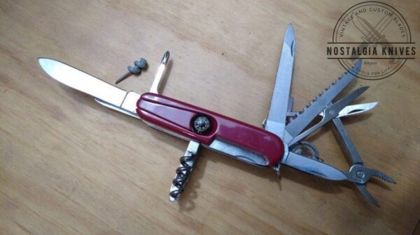 Backpacking/Camp Knife with compass, pliers, scissors, blades, etc.. 13 tool blades[Excellent Cond.] Camp/Scout Knives cutlery
