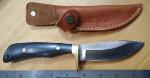 Rite Edge 9" Hinterland Fixed Blade Outdoor Hunter Knife with Leather Sheath [Used - Like New Cond.].