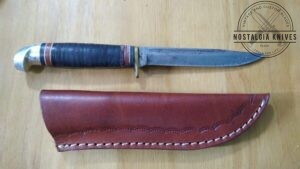 Vintage Western L48ABG 8" Fixed-Blade, Clip-Point Knife with New Leather Belt Sheath[Used - Very Good Cond.]
