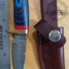 Handmade Damascus 6" Fixed-Blade Clip-Point Knife with New Leather Belt Sheath[Unused - Pristine Mint Cond.] - Image 2