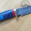 Handmade Damascus 6" Fixed-Blade Clip-Point Knife with New Leather Belt Sheath[Unused - Pristine Mint Cond.]