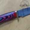 Handmade Damascus 6" Fixed-Blade Clip-Point Knife with New Leather Belt Sheath.