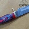Handmade Damascus 6" Fixed-Blade Clip-Point Knife with New Leather Belt Sheath. - Image 4