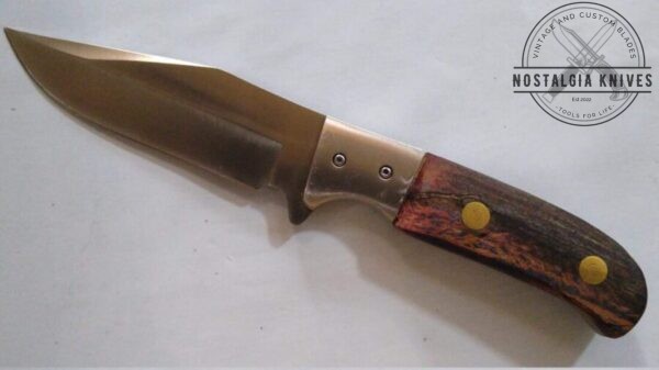 Custom Handmade 8.5″ Fixed-Blade Bowie Knife with a Clip-Point and False edge w/New Leather Sheath [New – Unused]. Everyday Carry[EDC] cutlery