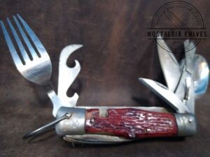 Vintage Handle Camp/Hobo Knife Multi-tool Folding Knife with Utensils[Used - Very Good Cond.]