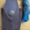 Rill Simple Tool - Azul Damascus Folding Knife with Skateboard Deck Scales and Leather Belt Sheath.[Unused Cond.] - Image 6