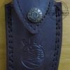Rill Simple Tool - Azul Damascus Folding Knife with Skateboard Deck Scales and Leather Belt Sheath.[Unused Cond.] - Image 3