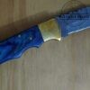 Rill Simple Tool - Azul Damascus Folding Knife with Skateboard Deck Scales and Leather Belt Sheath.[Unused Cond.] - Image 2