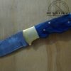 Rill Simple Tool - Azul Damascus Folding Knife with Skateboard Deck Scales and Leather Belt Sheath.[Unused Cond.] - Image 4