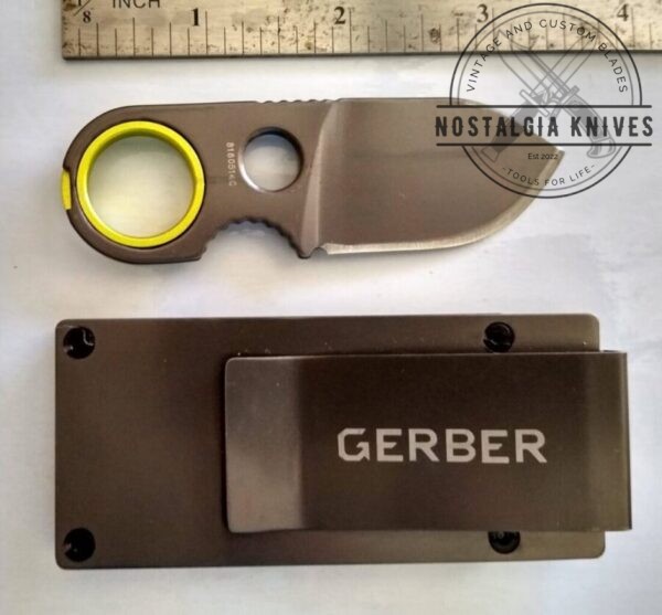 Gerber Gear Money Clip with Pocket Knife – Fixed Blade Knife and Case[Used – Excellent Cond.] Everyday Carry[EDC] cutlery