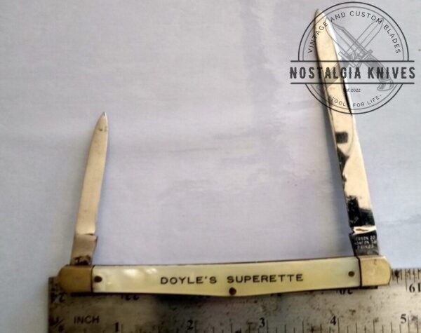 Vintage 2 Blade 4.5″ Produce/Melon Knife – Doyle’s Superette etched on side [Used – Pristine Cond.] Collectible Knives